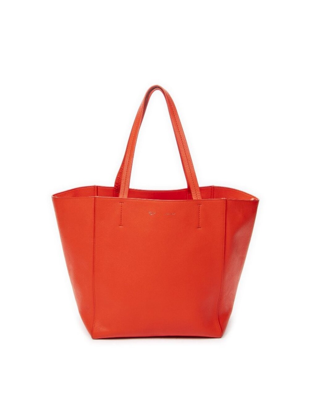 Celine Small Cabas Phantom Tote Bag Red Gray Calfskin Leather